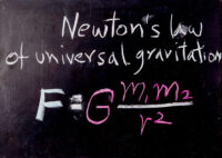 newton's law on blackboard